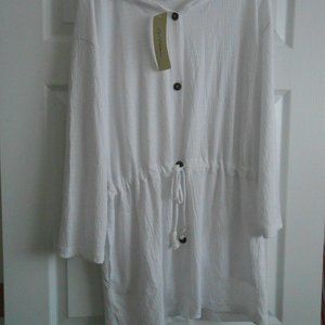 New with tags J.Valdi white beach coverup size medium